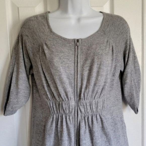 Anthropologie Moth gray zip up cinched waist lightweight sweater small - Picture 15 of 16